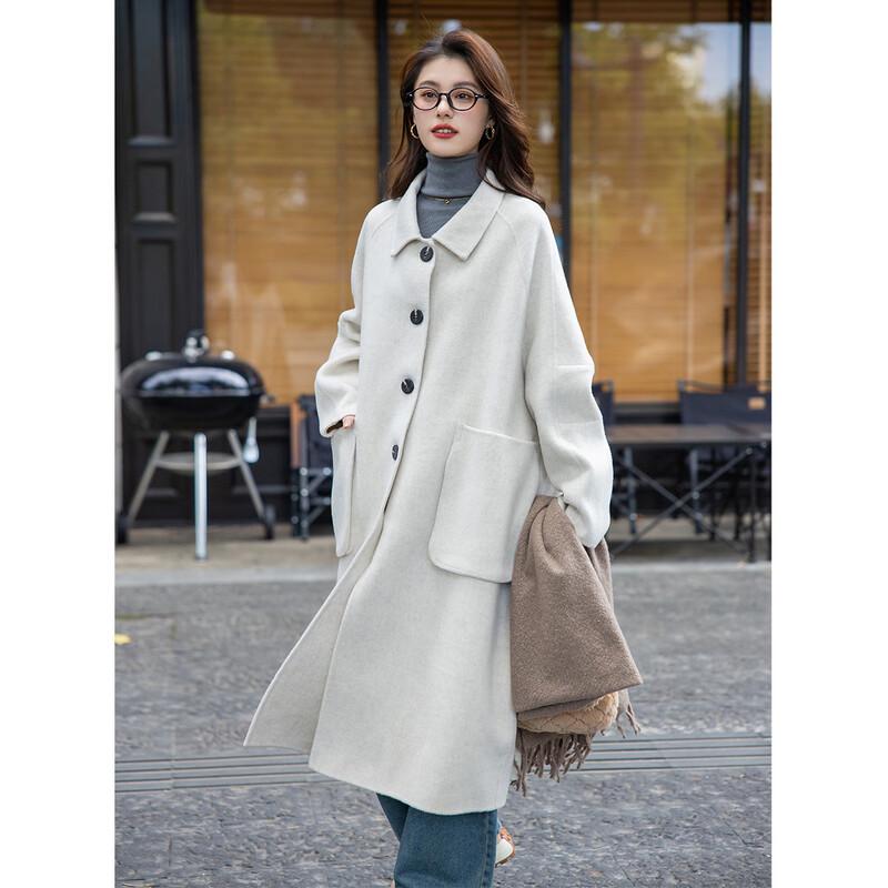 MOCARNA Women's Elegant Long Wool Blend Coat