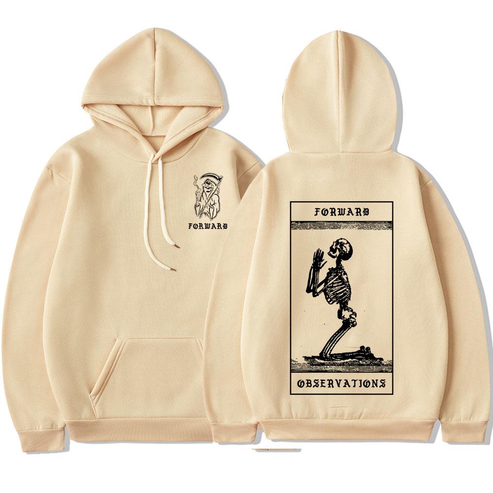 Praying Skeleton Forward Observations Group Hoodie Unisex's Women's Gbrs Graphic Hoodies Punk Vintage Sweatshirt Gothic Pullover