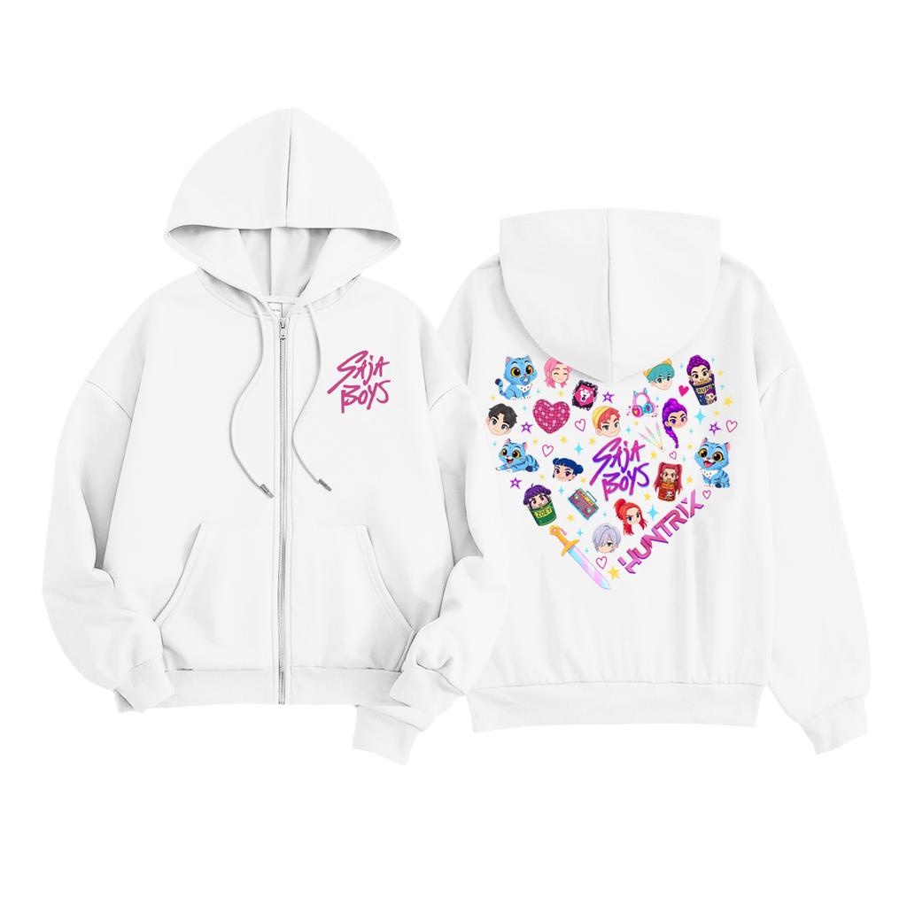 Детская модная женская легкая толстовка с длинными рукавами, застежкой-молнией, принтом и карманами.