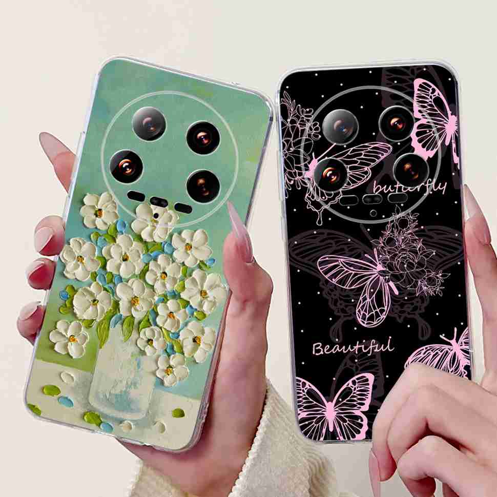 Case For Xiaomi 14 Ultra Butterfly Silicone Soft Phone Cover For Xiaomi Mi 14 Mi14 Ultra Shockproof Back Fundas Xiaomi 14Ultra