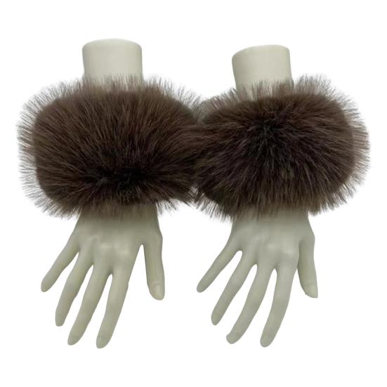 1 пара искусственных меховых напульсников, пушистые женские плюшевые манжеты, ветрозащитный тепловой аксессуар для курток и свитеров