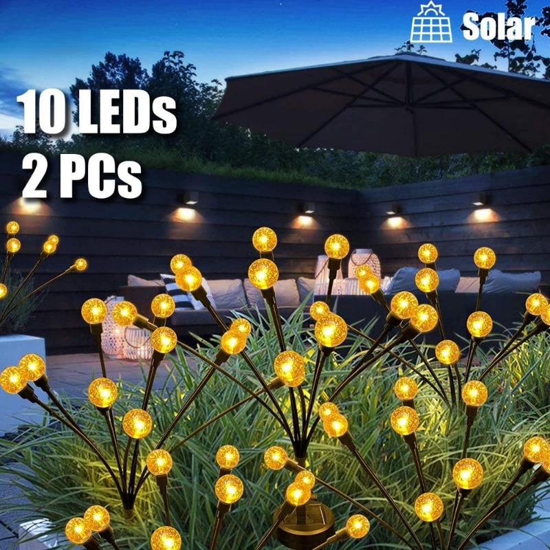 10/8/6 светодиодных солнечных фонарей, уличные светильники со светлячками, садовые украшения, водонепроницаемые фейерверки для сада, дома и газона, Новый год, Рождество