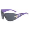 Futuristic Y2K Sunglasses Rimless Shades Trendy Star Wrap Around Sun Glasses  for Women