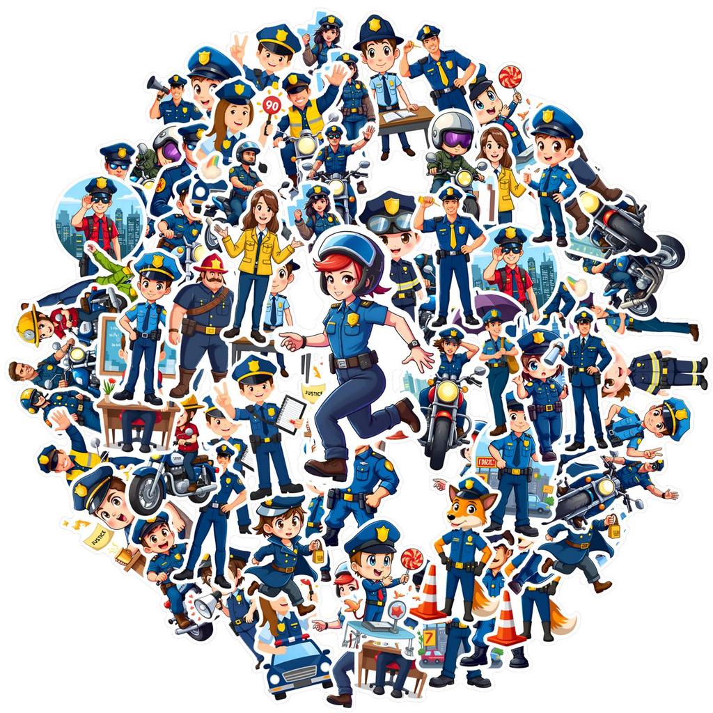 35pcs-50pcs Cartoon Vehicle Stickers Whimsical Tools DIY Stickers Stationery Stickers For Guitar DIY Skateboard Laptop Luggage