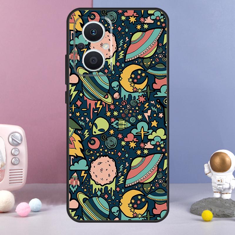 Cartoon Alien Funda For OPPO Reno 13 F 11F 12F 14F 10 11 12 14 Pro 7 8 Lite OPPO Find X6 X5 X8 X9 Pro Case