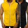 Men's Sports New Lightweight WearNew Fashion Fitness Sleeveless Sports Vest Men Hooded Zipper Vest Outerwear
