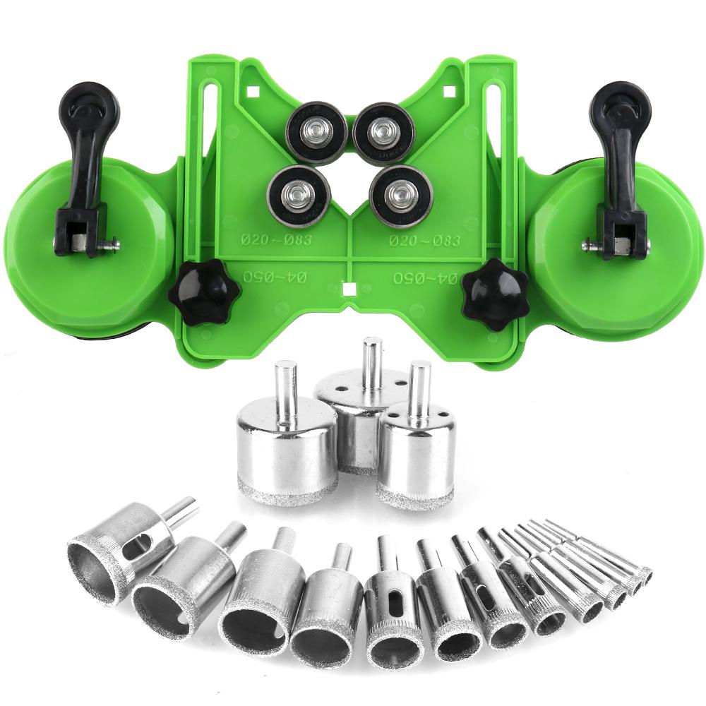 4-83 мм Локатор для сверления отверстий в стеклянной плитке Двойная присоска Направляющий локатор Отверстие для пуансона Направляющая для сверления Сверлит отверстие Центрирующее позиционирование