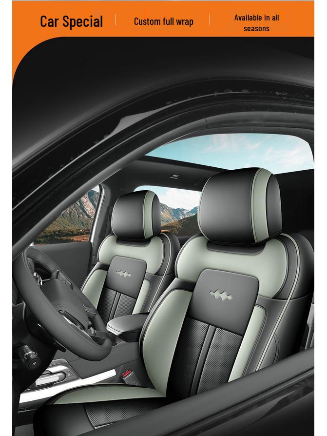 Уравнение Леопард Титан 3 Полностью Кожаный Дышащий Чехол на Сиденье Автомобиля для Всех Сезонов