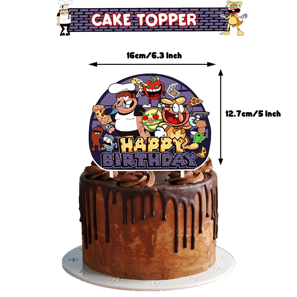 Новый набор 32 шт. Игра Пицца Украшение для вечеринки по случаю дня рождения Включает баннер, воздушные шары, топпер для торта