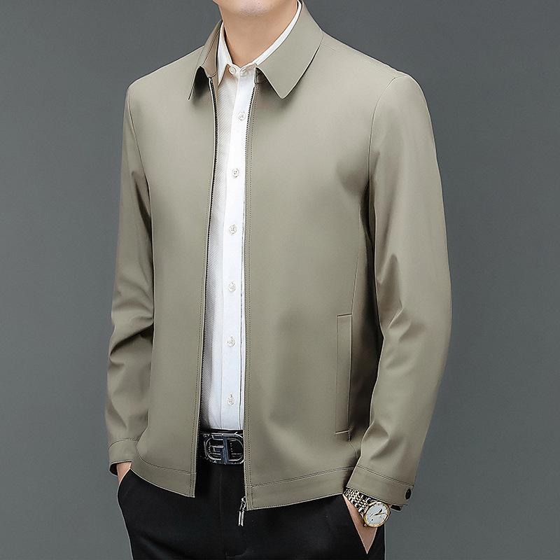 Men's Versatile Windproof Stand Collar Jacket - Spring/Autumn Dad Style, Business Casual.