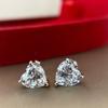 Серьги из стерлингового серебра S925, роскошные серьги-гвоздики с бриллиантами в форме сердца для женщин, свадебные помолвочные женские серьги, ювелирные изделия, подарки