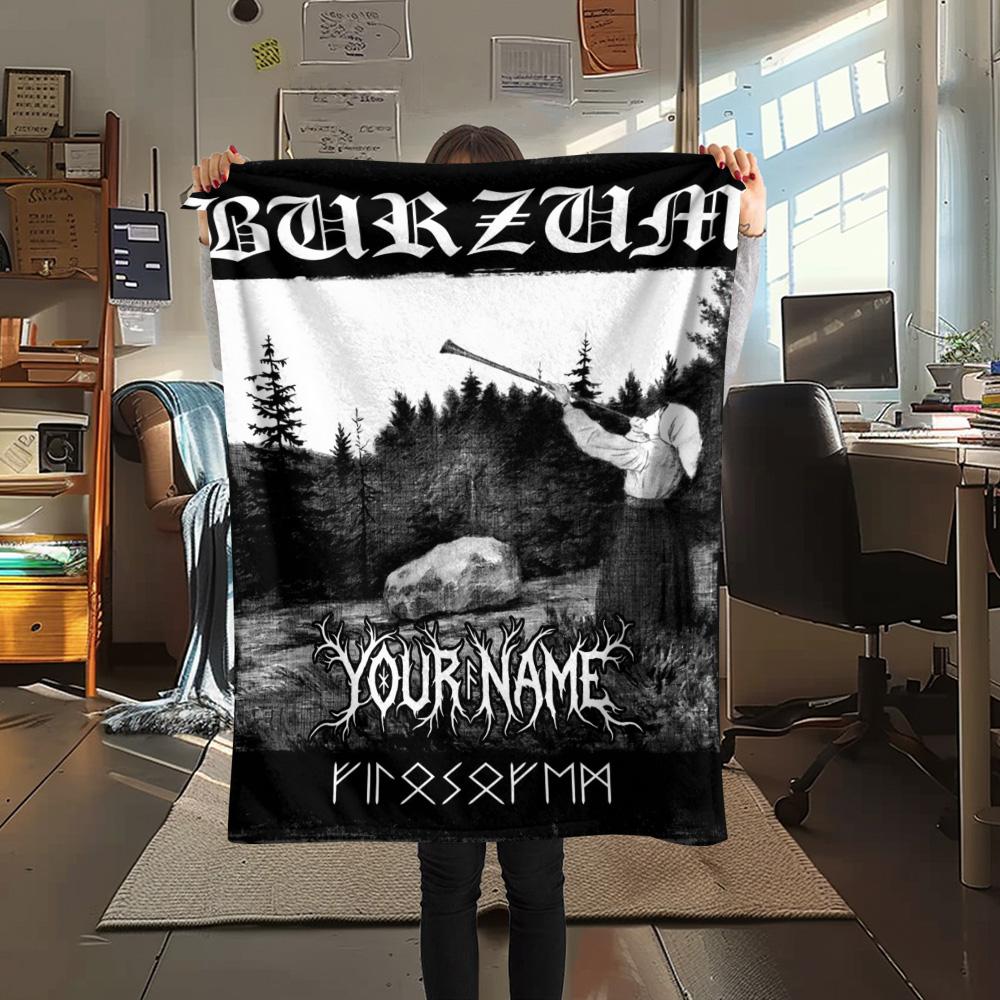 1PC Ancient Forest Call Custom Name Patterned Flannel Blanket Suitable For All Seasons For Home Decor Warmth And Comfort Gifts Holiday Present