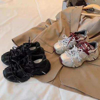 Женские кожаные кроссовки на платформе, новинка осени 2025 года, сетчатые дышащие удобные универсальные повседневные спортивные кроссовки, кроссовки для бега