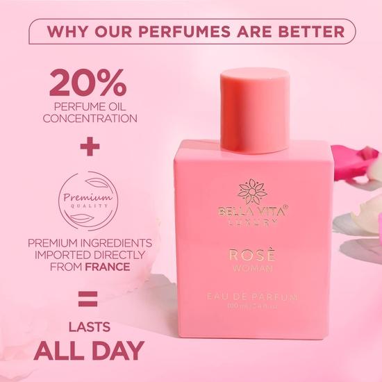 Bella Vita Роскошный свежий унисекс-духи EDT и Rose EDP, набор из 2 премиальных стойких ароматов для мужчин и женщин, по 100 мл каждый