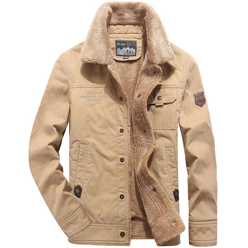 Зимняя флисовая джинсовая куртка Мужская хлопковая куртка Мужская свободная флисовая куртка из ягненка