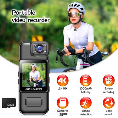4K Ultra HD Wi-Fi Камера Цифровой Видео Мини Портативный Ручной Рекордер для Правоохранительных Органов Объектив с Поворотом на 180° Камера для Занятий Спортом на Открытом Воздухе