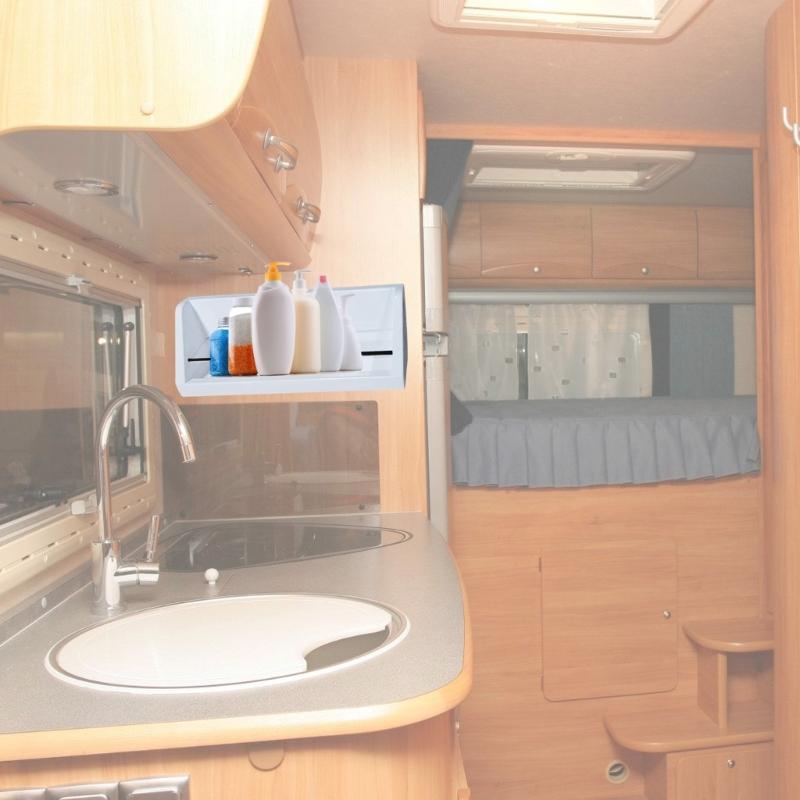 Ванная Кухня Туристический прицеп Экономия места Полка для душа Органайзер для хранения мыла, шампуня, Устойчивый к ржавчине Легко приклеивается