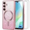 Protective Case - BOOLING - for Samsung Galaxy A16 4G/5G - Soft Silicone - Glitter - Camera Protection