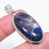 Natural Sodalite Gemstone 925 Sterling Silver Jewelry Pendant 2.01" N1h34