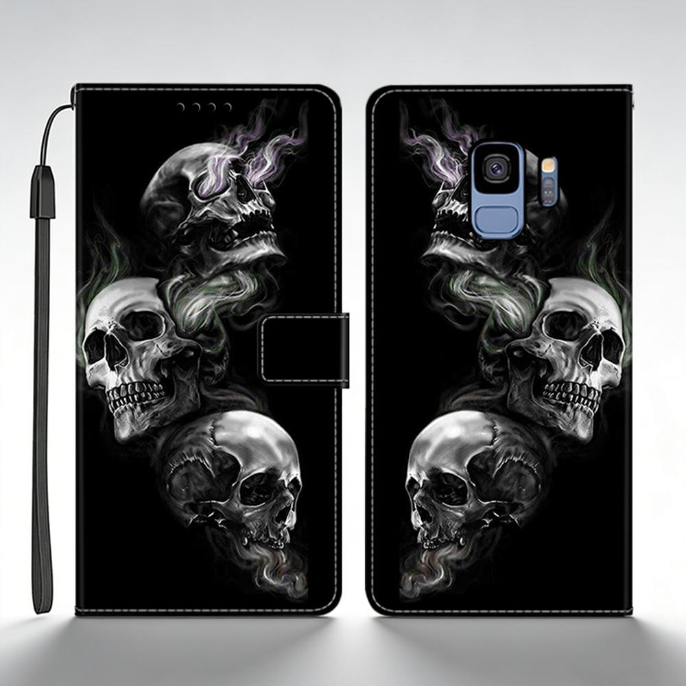 Чехол-бумажник с откидной крышкой из кожи для Samsung Galaxy S9 Plus Для Samsung S9 GalaxyS9+ Задняя крышка с принтом Бабочка Кошка Чехол Funda