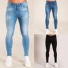 Высококачественный хлопок Мужские повседневные джинсы из денима обычного кроя Скинни джинсы из денима Однотонные Размеры по талии Брюки для мужчин