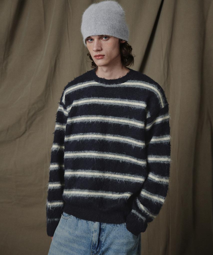 GLW Striped Brushed Knit Navy