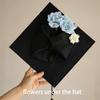 Master Academic Hat with Tassels Doctor Trencher Cap Flowers Graduation Cap  Graduation Season