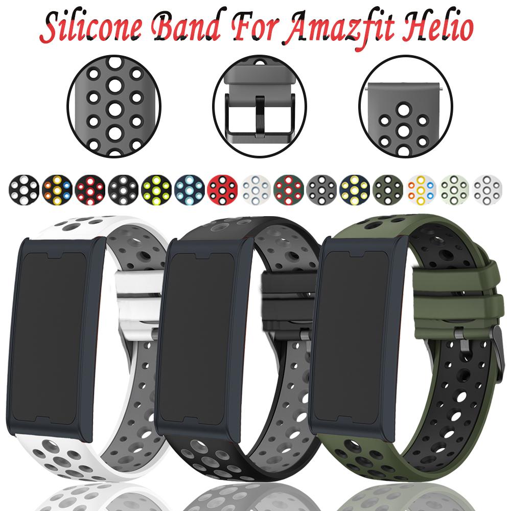 22 мм Спортивный силиконовый ремешок для Amazfit Helio Двухцветный спортивный сменный ремешок для Amazfit Helio Balance Мужчины Женщины Умный ремешок