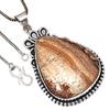 Pendant Picture Jasper Gemstone Valentine'Day Ethnic Silver Jewelry 1.75"