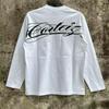 Oversized Cotton Long Sleeve T-Shirt With Bold Letter Print Unisex Streetwear Casual Top Fall