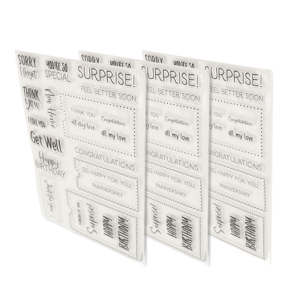 3 шт. Прозрачные штампы Интересный многоразовый материал Прозрачный внешний вид Тиснение Scr