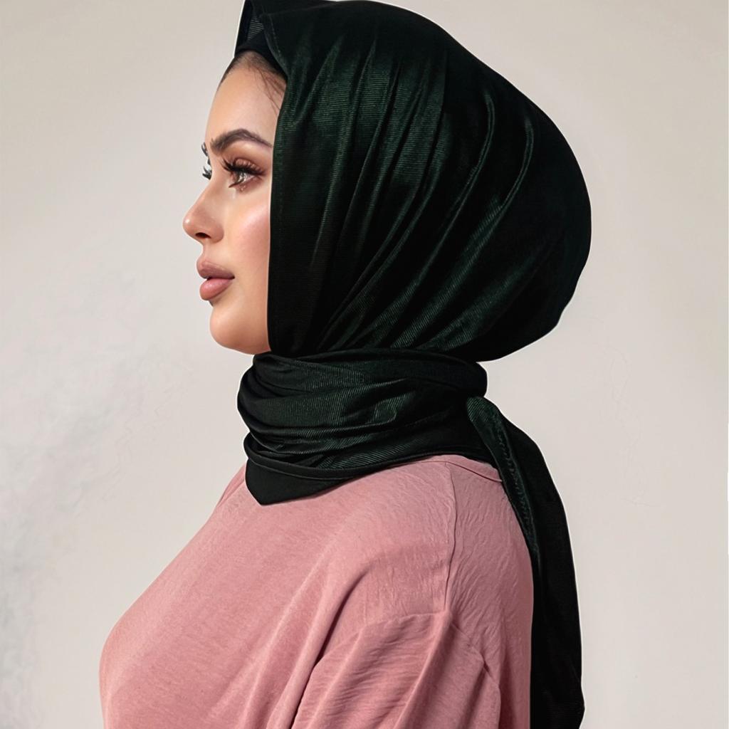 New Fashion, Women's Knitted Headscarf, Bright Silk Wide-brimmed Design Headscarf