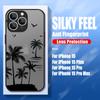 Чехол Кокосовая пальма для iPhone 17 15 14 Pro Max Coque iPhone 11 12 13 16 Pro Max Air Роскошный Гибридный TPU+PC Жесткая Задняя Крышка Fundas