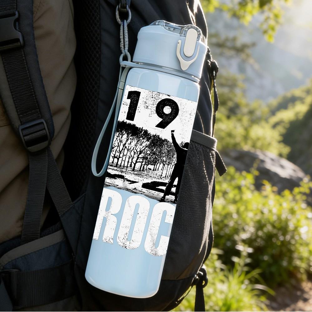 1PC 1976 Black Text 750ml sports water bottle leakproof straw lid outdoor office home