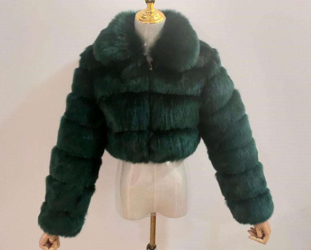 Меховая европейская и американская меховая куртка splicing imitation fox hair короткий воротник куртка с длинным рукавом женская одежда