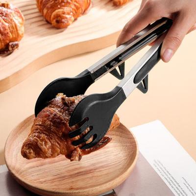 Силиконовые щипцы из нержавеющей стали, устойчивые к царапинам, с подставкой, удобная термостойкая ручка, универсальный зажим для еды