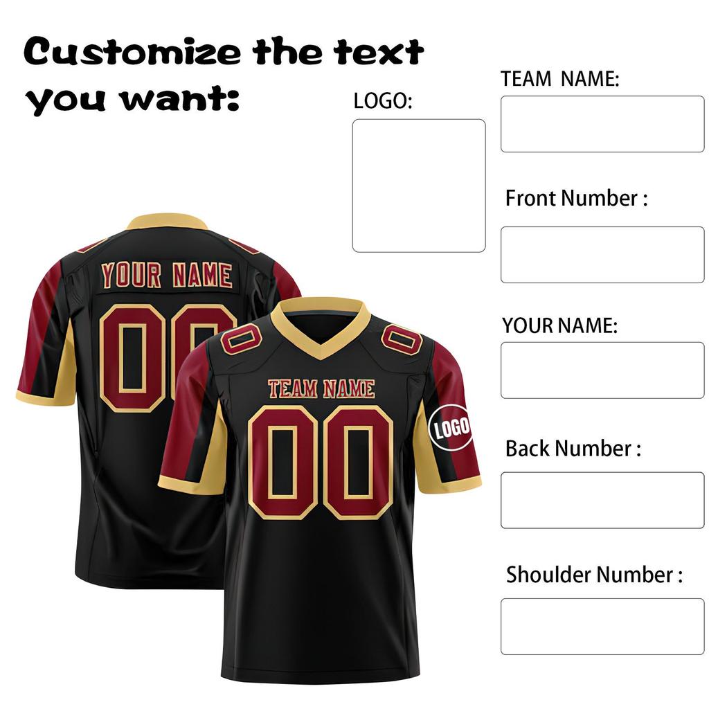 Custom Football Jerseys Personalized Printed Team Name & Number Sports Uniform For Men Women Youth