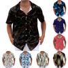 Рубашка для мужчин, мужские винтажные рубашки для боулинга на пуговицах, летняя пляжная рубашка с коротким рукавом