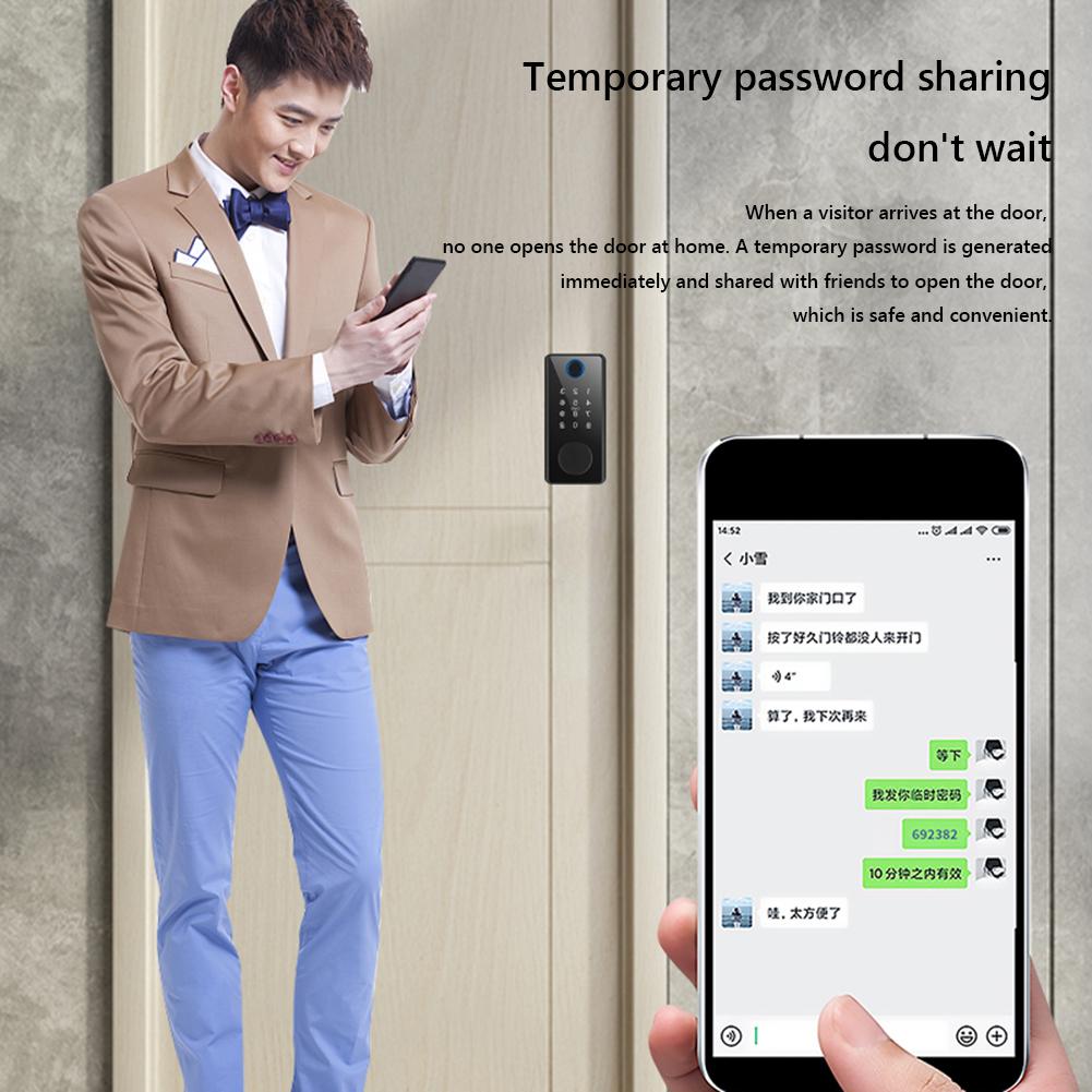 Умный замок Tuya APP с цифровым кодом и смарт-картой, из алюминиевого сплава, совместимый с Bluetooth, замок безопасности для двери, бесключевой доступ, противоугонный, для отеля