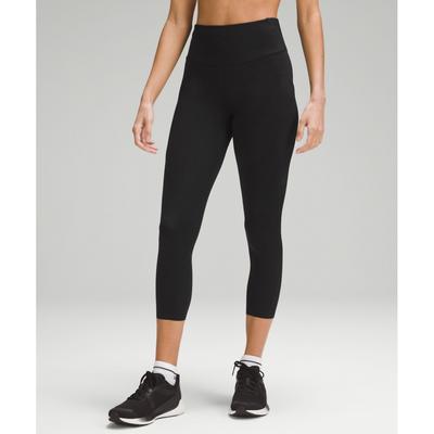 Lululemon Быстро и бесплатно Высокая талия укороченный 23 кармана обновленный черный