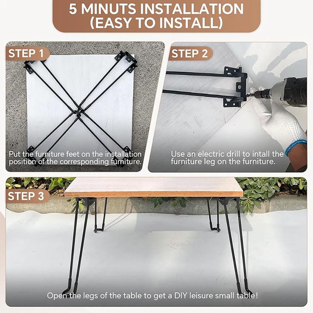 Load Bearing Foldable Table Legs Stainless Steel Folding Furniture Stand Folding Table Legs