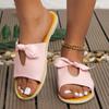 Модные летние женские тапочки туфли симпатичные бабочки-узлы балетки повседневные сандалии однотонные пляжные сандалии