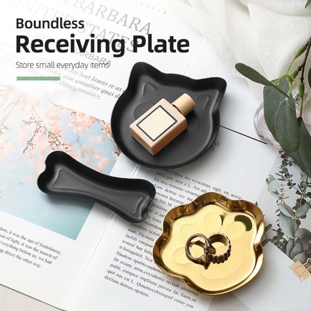 3pcs Earphone Key Organizer Kitten Jewelry Tray Jewelry Storage Plate for Rings and Earrings