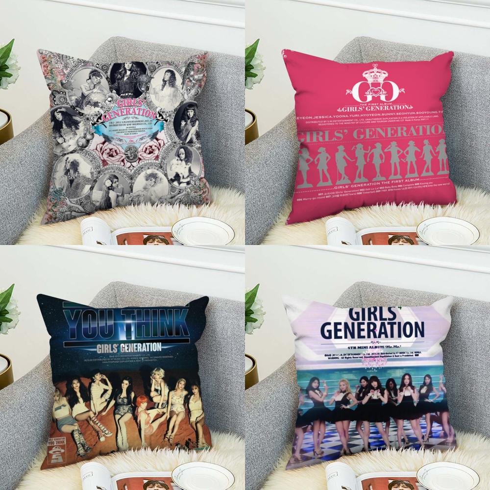 Girls Generation Pillow Case For Car Sofa Decorative Home Doublesided Print Plush Square Throw Pillow Cushion Cover