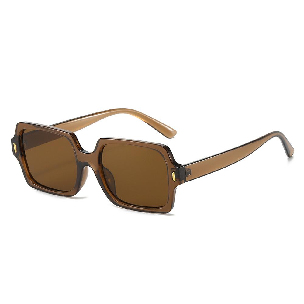 European and American retro sunglasses square fashion trend street sunglasses UV protection catwalk small frame sunglasses
