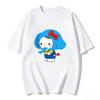 2026 новый летний милый графический топ HelloKitty повседневный хлопковый топ с коротким рукавом для женщин и девочек Каваи мультяшный принт Streetwear