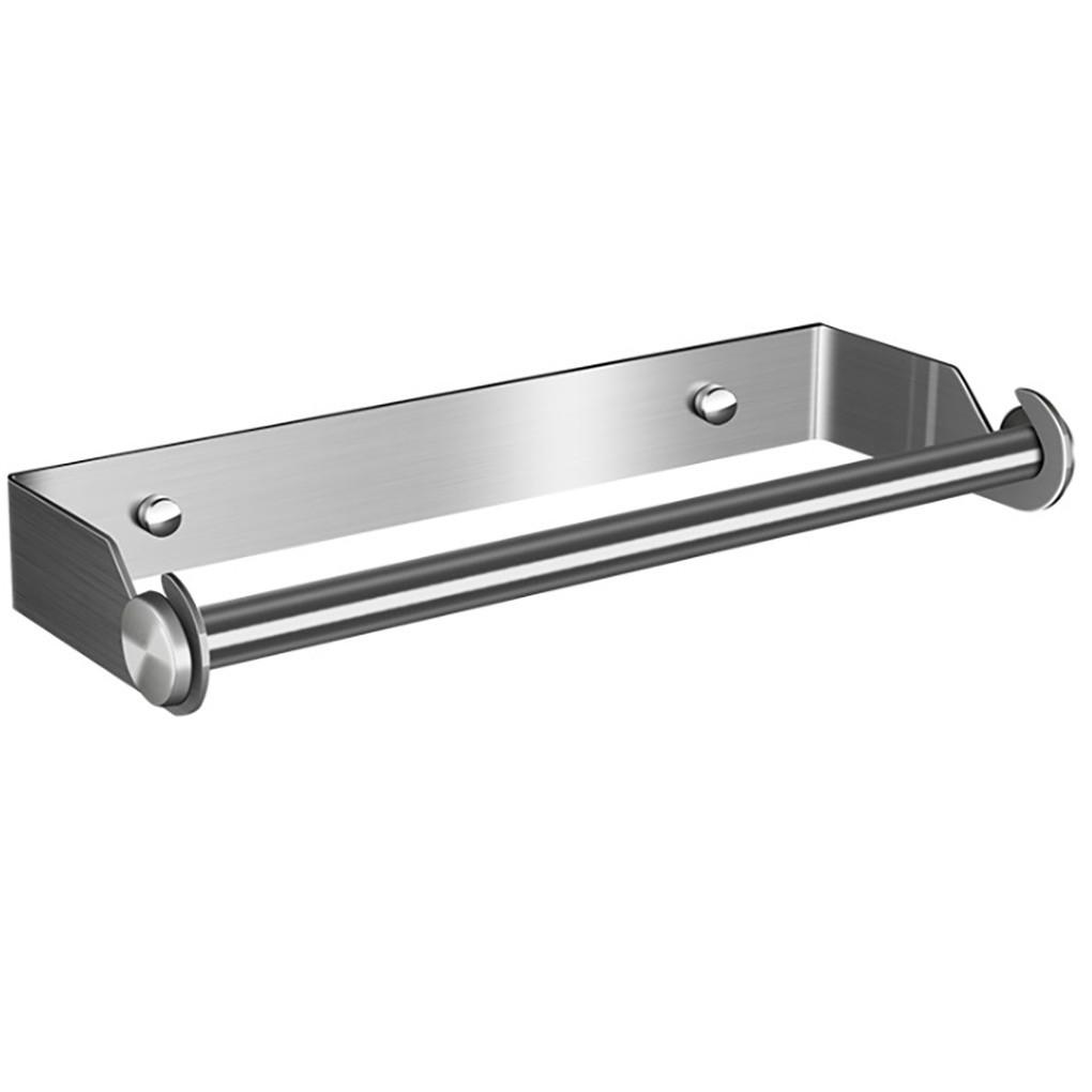 Держатель для бумажных полотенец из нержавеющей стали, стойка без перфорации, настенная, подставка для рулонов бумаги для ванной комнаты, кухонных салфеток, подвесная