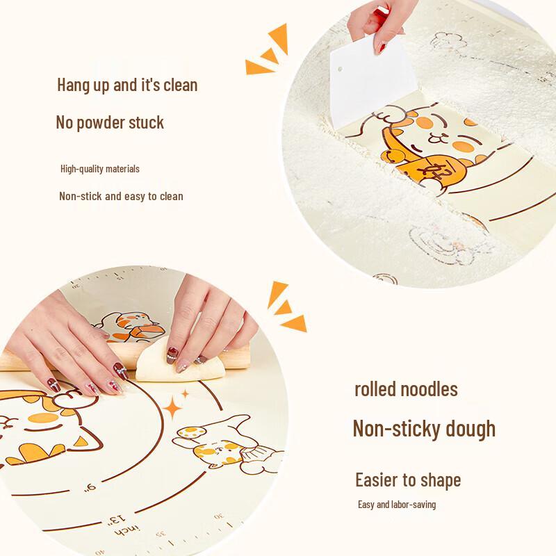 YOUAO Food-Grade Silicone Kneading Mat with Measurements