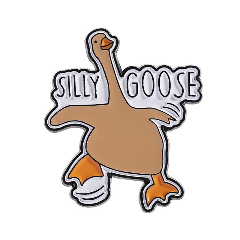 5-7PCS/SET Enamel Pins Custom Silly Goose Club Brooches Lapel Badges Clothes Animal Jewelry Gift for Friends
