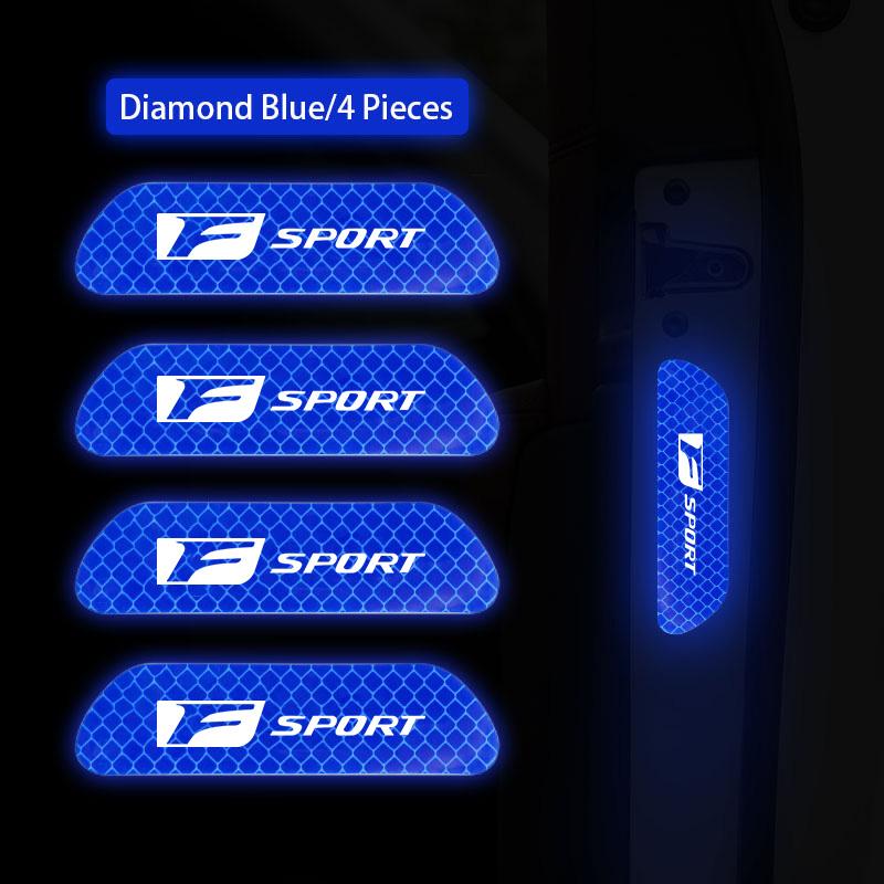 4Pcs Car Safety Warning Decal Night Reflective Mark Stickers For Lexus F-SPORT ES RX NX LS UX LM LX GX LC RZ IS CT GS RC HS SCBD6